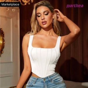 White corset crop top size XS